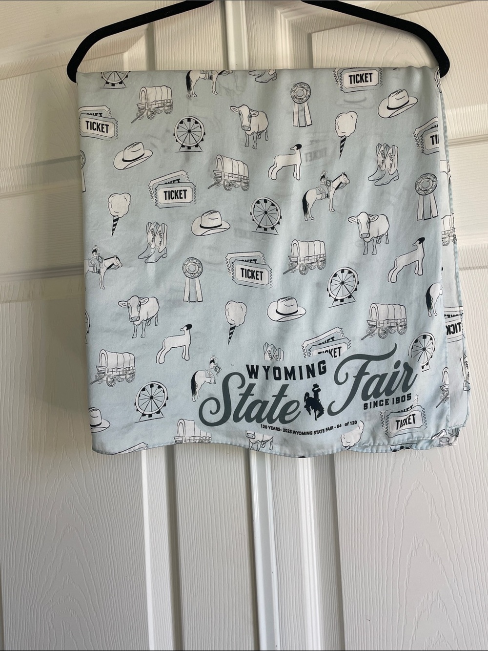 Wyoming State Fair 2025 120th Anniversary 100% Silk Scarf Limited #54/120